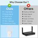 WiFi 6 Extender, AX1900 Dual Band WiFi Booster with 6 High-Gain Antennas, Covers Up to 12000 Sq.Ft for 105+ Devices. Features Gigabit Ethernet Port & Easy Setup for Seamless Whole Home Mesh WiFi