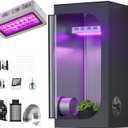 Grow Tent Complete Kit 300W LED Grow Light Full-Spectrum Indoor Hydroponics 32"X32"X63" Grow Tent 4" Ventilation Kit with Hangers,Hygrometer, Shear, Timer,Trellis Netting Full Setup