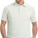 M MAELREG Mens Golf Shirts Dry Fit Moisture Wicking Performance Sports Short Sleeve Striped Collared Polo Shirts for Men (XXXL)