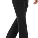 Women's-Snow-Ski-Pants-Fleece-Lined-Waterproof-Insulated Flare Warm for Snowboard Winter Hiking Travel 5 Pockets, Regular 31", X-Large, Black