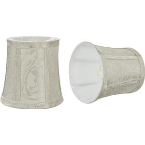 Aspen Creative 30363-2A, Bell Clip-On Chandelier Lamp Shade, Off-White, 4" Top x 5" Bottom x 5" Slant Height, Set of 2