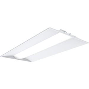 Lithonia Lighting STAKS 2X4 ALO6 SWW7 LL Stack LED Troffer Downlight with 3000 to 5000 Adjustable Lumens and 3500 to 5000K Switchable CCT, 2 Feet by 4 Feet, White