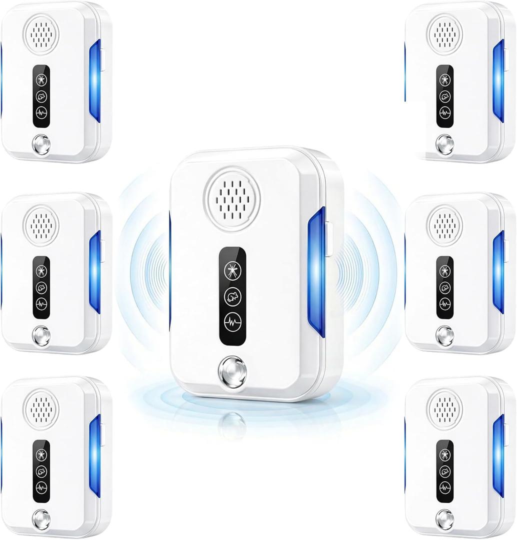 2026 Upgraded Ultrasonic Repeller Pest Indoor - Electronic Pest Control Plug-in,Repellent for Roach,Rodent,Mouse,Bugs,Mosquito,Mice,Spider,3 Mode Switching,6 Packs