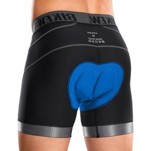 Bikewa Men's Cycling Underwear with Anti-Slip Leg Grips 4D Padded Bike Shorts MTB Liner for Bicycle Biking Riding (Medium, Black/Grey)