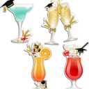 2 x Konohan 4 Pcs 2026 Graduation Cocktail Cruise Door Decorations Graduation Magnetic Car Magnets Book Academic Cap Diploma Drink Magnets Cruise Must Haves for Carnival Stateroom Door Refrigerator