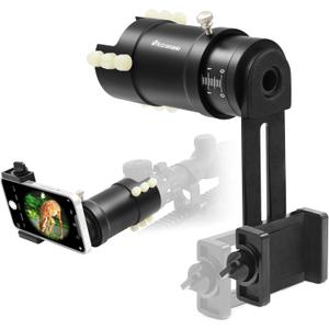 Astromania Rifle Scope Mount Camera Adapter - Phone Scope Adapter for Hunting Teaching & Bird Watching- Premium Aluminum, Featuring a 360-degree Angle Adjustment Smartphone Holder with Extension Tube