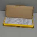 HUO JI E-Yooso Z-88 Wired Typewriter Style Mechanical Gaming Keyboard, Programmable RGB Backlit, Blue Switches - Clicky, USB-C Cable, Metal Panel, 104 Double-Shot Keycaps for PC, White