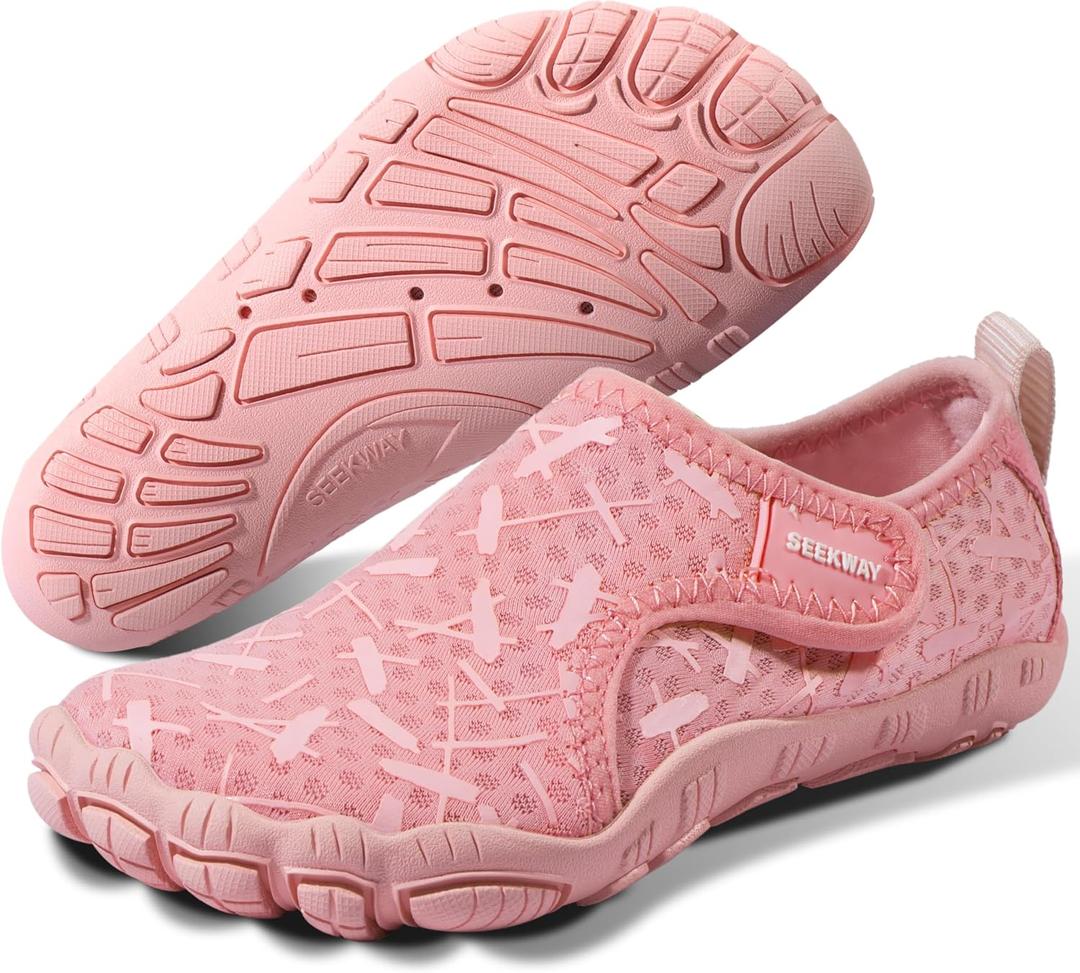SEEKWAY Barefoot Water Shoes for Kids - Wide Toe Box and Quick-Dry Sand Shoes Toddler for Hiking Swim Beach Pool Kayak Sport Accessories, Camping Essentials Non-Slip for Boys Girls 7 Big Kid