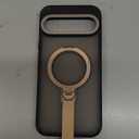 Mondelete 360Spin Magnetic Stand with Silicone Strap for Google Pixel 10 Pro XL Case [Fit for MagSafe], Mil-Grade Shockproof Translucent Pixel 10 Pro XL Phone Case with Ring Holder (Desert Gold)