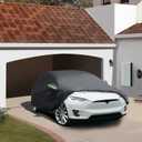 BASENOR 2026 Upgrade Tesla Car Cover for Model X Model X Plaid All-Weather Waterproof UV Protection Full Exterior Accessories Proprietary Design with Charge Port Opening & Ventilated Mesh 2015-2026