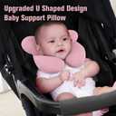 KAKIBLIN Baby Travel Pillow, Upgraded Baby Neck Pillows for Car Seat, Infant Neck Support Pillow for Head and Neck,Newborn Head Support for Car Seat, Stroller, Pushchair (Pink)