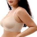 Womens Seamless Wireless Bras Supportive Push Up Bralettes (S)