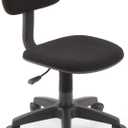 Hodedah Armless, Low-Back, Adjustable Height, Swiveling Task Chair with Padded Back and Seat in Black