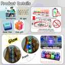 4 PCS Glow Keyboard Fidget Toy, Keyboard Fidget with LED Light Keychain 4-in-1 Keyboard Decompression Button Finger Clicker Toys, Button Stress Relief Fidget Gifts for Kids Adults (Clear Black)