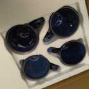 vancasso Starry 16 Pieces Dinnerware Set for 4, Reactive Glaze Blue Stoneware Plates and Bowls Set, Dishes Set with Mugs for 4, Microwave & Dishwasher Safe