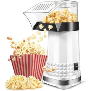 Hot Air Popper Popcorn Maker Machine for Home Theater with Measuring Lid, 4.5QT 1200W Hot Air Popcorn Popper, Fast & Healthy Snacks in 2-3 Mins, Easy Cleanup & Easy To Store, Popcorn Air Popper