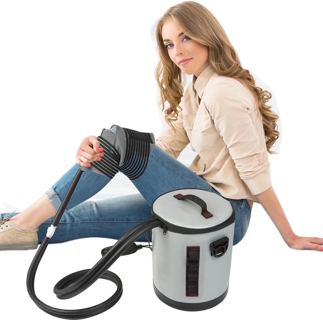 Cold Therapy Machine, Ice Machine for Knee and Shoulder After Surgery, Cryotherapy Machine with Universal Ice Pad for Knee, Digital Timer & Quiet Pump, Shoulder, Hip, Leg and Hip (Grey)