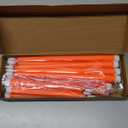 Rossesay 24 Pcs Flameless LED Taper Candles Battery Operated Candles 8.58'', 9.69'', 10.98'', 12.91'', 12.8'' Flameless Candlesticks Flickering for Halloween Christmas Church Wedding(Orange)