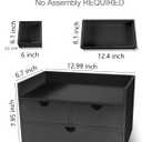 Charmewooden Desk Organizer with Drawers Countertop Drawers Organizer Tabletop Storage Organization Box Home Office Workspace Bathroom Toiletries Supplies (black with shelf)