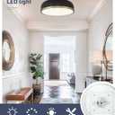 Kudos Ceiling Light, 12-inch LED Flush Mount Ceiling Light, Black and Gold Finish, 24W/1100lm Light Fixtures ceiling mount for Living Room, Bedroom, 3000K/3700K/4500K/5100K/6000K Adjustbale, KDCL15-BK