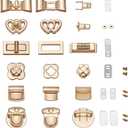 Craftdady 6 Sets Turn Lock Clasp Purse Clutch Closure Bowknot Heart Flower Rectangle Twist Lock Fastener Handbag Bag Hardware Accessory