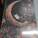 Framed Vintage Floral and Moon Wall Art Dark Academia Botanical Flower Picture Wall Decor Gothic Mystical Celestial Painting Canvas Prints Moody Crescent CottageCore Artwork for Living Room Bedroom, 24"L x 16"W