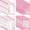 2 x 50pcs Valentine's Day Party Game Cards for Valentine Gifts Party Supplies Word Search Scramble Bingo Pictionary Matching Game Cards Set (No Answer)