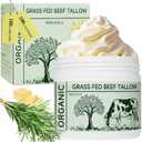 Beef Tallow, Tallow Face Moisturizer, Beef Tallow for Skin, Unscented 100% Organic Beef Tallow Blam Grass Fed Finished Whipped Tallow Face Cream Moisturizer Body Lotion Skin Care for Sensitive Skin (1.7 FI Oz (Pack of 1))