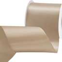 Tan Satin Ribbon 3 inch X 15 Yards Polyester Ribbon for Gift Wrapping Very Suitable for Weddings Party Hair Bow Invitation Decorations and More (3" X 15 Yards)