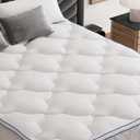 Belffin Pillow Top Mattress Topper Twin Size, Mattress Pad Cover with 8-21 Inch Deep Pocket, Bed Mattress Protector for Back Pain Relief, Soft Breathable Overfilled Down Alternative Filling, White