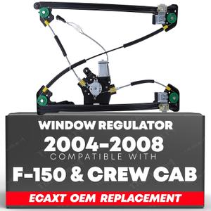 Power Window Regulator w/ Motor Assembly, Front Driver Side - Compatible with 2004-2008 Ford F-150, 04-08 Ford Lobo; 06-08 Lincoln Mark LT - Regular and Crew Cab Models - OEM 4L3Z-1523201CA, 741-428