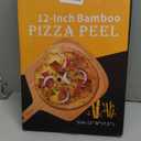 12 Inch Bamboo Pizza Peel Premium Wooden Pizza Board Paddle with Handle for Baking, Serving & Cutting Use for Pizza, Bread, Pastries, Dough, Easy Grip