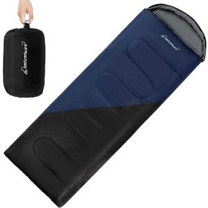 Clostnature Sleeping Bag for Adults and Kids - Lightweight Camping Sleeping Bag for Girls, Boys, Youths, Ultralight Backpacking Sleeping Bag for Cold Weather - Compression Sack Included(Left Zipper) (3 Lbs, Black)