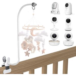 Baby Monitor Mount, 26 Inch Universal Camera Clip for VTech/Infant Optics/Hellobaby/Momcozy/ANMEATE/Motorola and Most Cameras with 1/4'' Screw or Flat Base from 2.2-3.9''