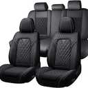 Fit for Toyota Tacoma Seat Covers 2001-2026,Premium Leather, 360 Full Protection, Thick Padding & Memory Foam, Waterproof & Stain-Resistant Car Seat Cover Full Set (5 Seat,Black)