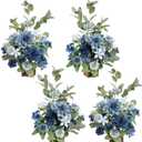 Ling's moment 17.5" Tall Standing Artificial Flowers Arrangements 4 pcs Wedding Aisle Runner Chair Decorations White Sage Centerpieces for Ceremony Reception Rose Floral Party Outdoor Decor