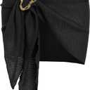 ZAFUL Boho Beach Cover Ups for Women Sarong Coverups Sheer Bikini Chiffon Wraps Skirts for Swimwear (Black)