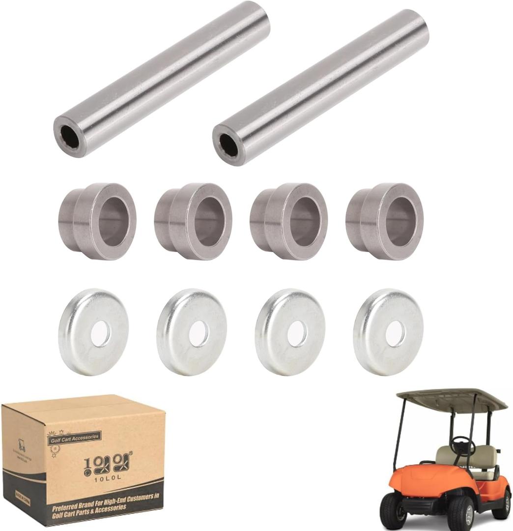 10L0L Golf Cart Steering Knuckle Outer Cover and Spindle Tube Spacer Kit for Yamaha G22/G29 G&E - Thrust Cover Bush Spacer Repair Kits, OEM 2NL-23448-00-00, 90381-17067-00, 2NL-23517-00-00