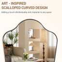 ANDY STAR 24"x32" Brushed Nickel Scalloped Vanity Mirror for Bathroom Sink