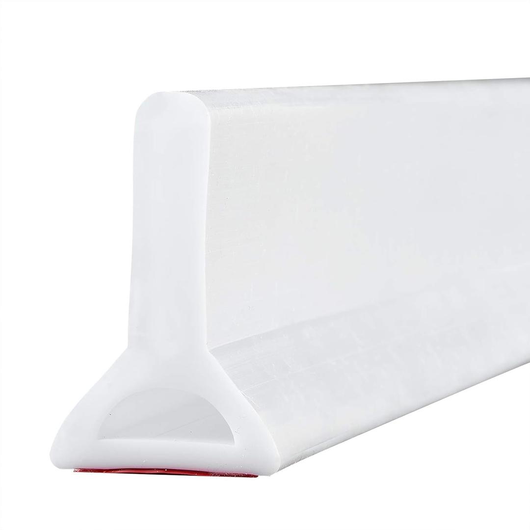 2021 Collapsible Threshold Water Dam -Bathroom Water Stopper Flood Silicone Shower Barrier Dry And Wet Separation Collapsible Shower Threshold (72 Inch)