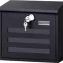 Locking Mailbox Wall Mounted Vertical- Jssmst mailboxes with Key Lock Large Capacity, Key Lock Drop Box Large Capacity with Galvanized Cover and Rust-Proof Metal, 13 x 11.8 x 4.1 Inch SM-HPB918
