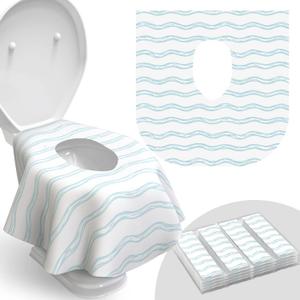 Toilet Seat Covers Disposable - 20 Pack - Waterproof, Ideal for Kids and Adults  Extra Large, Individually Wrapped for Travel, Toddlers Potty Training in Public Restrooms (Waves, 20)
