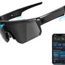 V06 Smart Glasses for Men, Sport AI Camera with EIS+Gyro Stabilization, Polarized Lenses for Cycling, Dual-Mic Noise Cancelling, IP66 Weatherproof, 4GB RAM, AI Glasses with Chat GPT