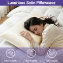 Q&J Fabric Co. Satin Pillowcase King, Beige Pillow Cases Set of 2, Smooth and Cooling Similar to Silk Pillowcases with Envelope Closure, King Size Pillow Covers for Hair Care, 20x36 Inch