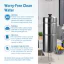 ProOne Big+ Gravity Water Filter System High Capacity Countertop Stainless Steel Water Filter Dispenser IAPMO Certified to Reduce Lead, Total PFAS, Microplastics, Chlorine Taste & Odor, 2 Pack Filter
