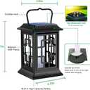 Solar Lanterns Outdoor Waterproof Hanging Solar Lanterns Garden Lights Solar Powered Flame Lights LED Lights for Patio Pathway Deck Yard (2 Pack)