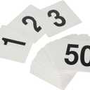 New Star Foodservice 23176 1 to 50-Double Side Plastic Table Numbers, 4 by 4 Black on, White