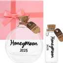 2 Pcs Honeymoon Sand Keepsake Jar 2025, Engagement, Wedding, Bridal Shower Gift, Romantic Honeymoon Gifts for Newlywed Couple(Equipped with a gift box)