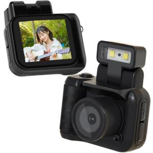 Yoidesu Mini DV Camera, 1080P 2MP Small DVR Camera Camcorder for Webcam Travel Hiking Sports Cycling, Compact Photography Video Cam Ultra Mini Kids Thumb Camera with Flashlight