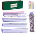 RAKUBULL 18.7inch Mahjong Racks with Pushers and Bag | Set of 4 All-in-One Tile Rack,Clear Acrylic Mahjong Tile Holder for American Mahjongg Accessories and Gifts(Light Purple)